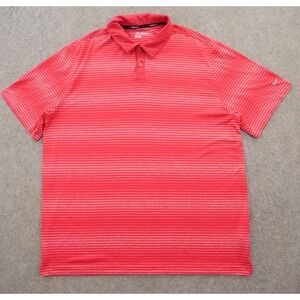 Nike Polo Shirt Mens 2XL XLX Red Pink Golf Tour Performance Stretch Logo